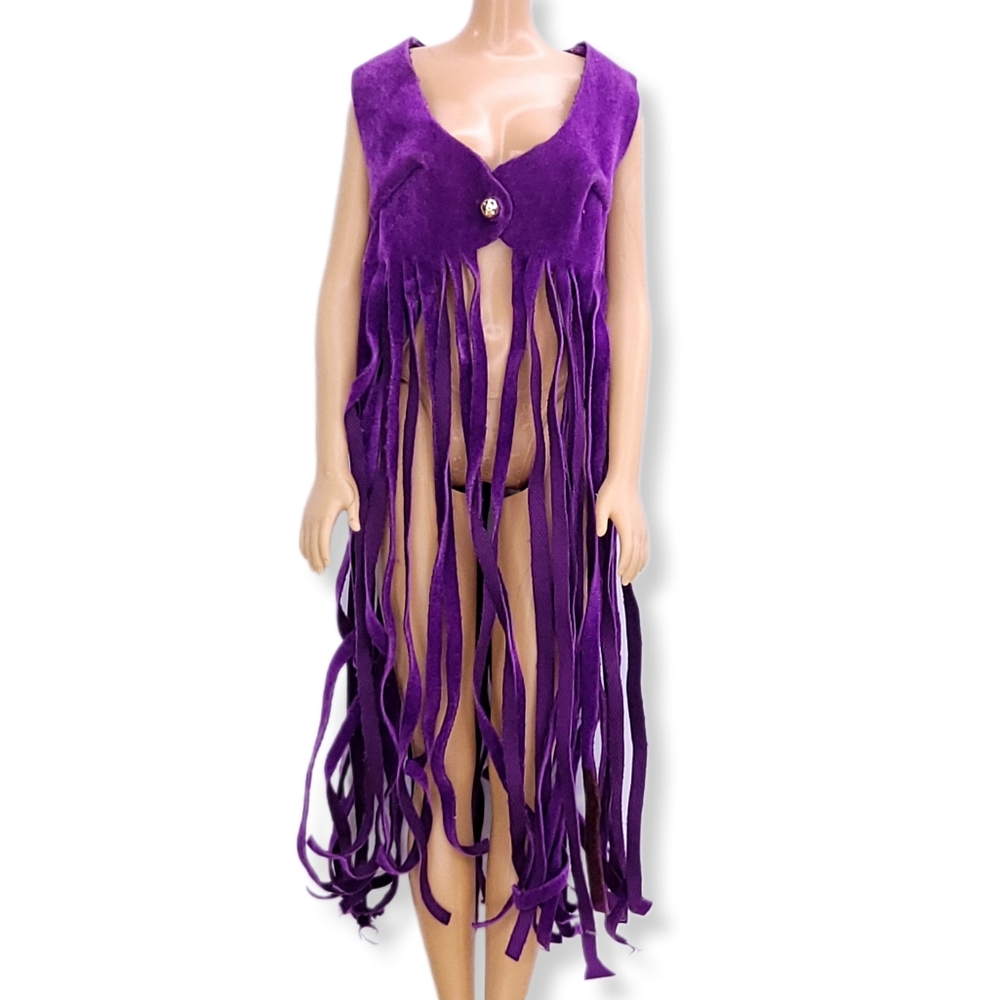 Barbie PJ 1971 Dance Live Action Vest Purple Fringe Faux Suede Mattel Vtg #1156